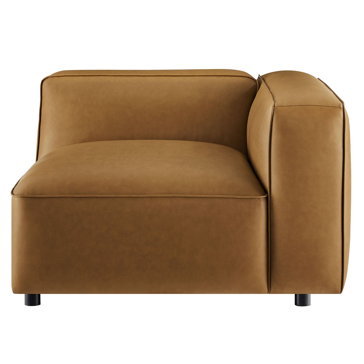 Auren upholstered vegan leather modular right armchair tan by HouseOfZazla on Tampa Home & Garden Store