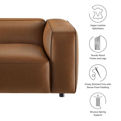 Auren upholstered vegan leather modular right armchair tan by Modway on Tampa Home & Garden Store