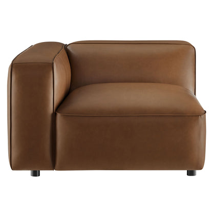 Auren upholstered vegan leather modular left armchair in brown by Modway on Tampa Home & Garden Store