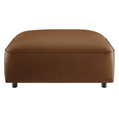 Auren upholstered vegan leather ottoman in brown with black metal legs by Modway on Tampa Home & Garden Store