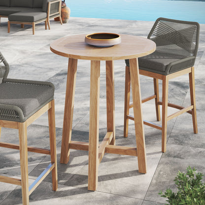 Wellspring 36in Outdoor Teak Bar Table for Patios