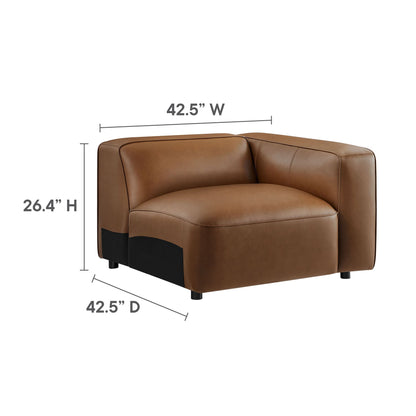 Auren 3-Piece Upholstered Vegan Leather Modular Loveseat with Ottoman in brown on Tampa Home & Garden Store