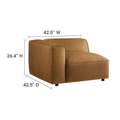 Auren 5-Piece Upholstered Vegan Leather Modular Sofa U-Shaped tan by Modway, HouseOfZazla on Tampa Home & Garden Store