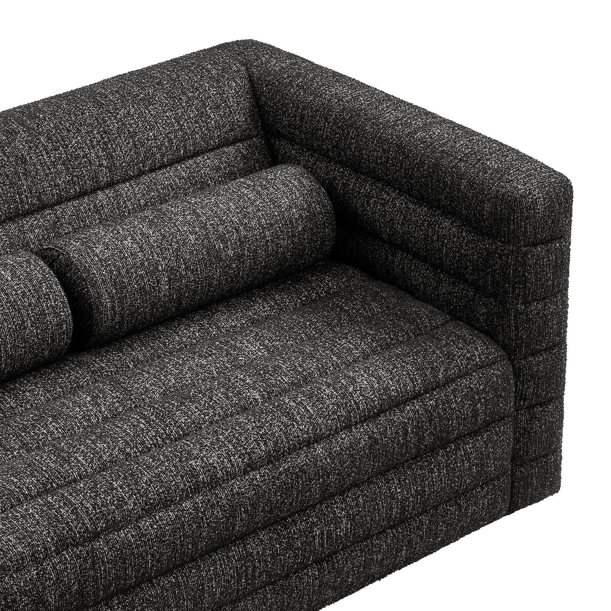 Relle Channel Tufted Boucle Loveseat dark charcoal with channel tufting by Modway on Tampa Home & Garden Store