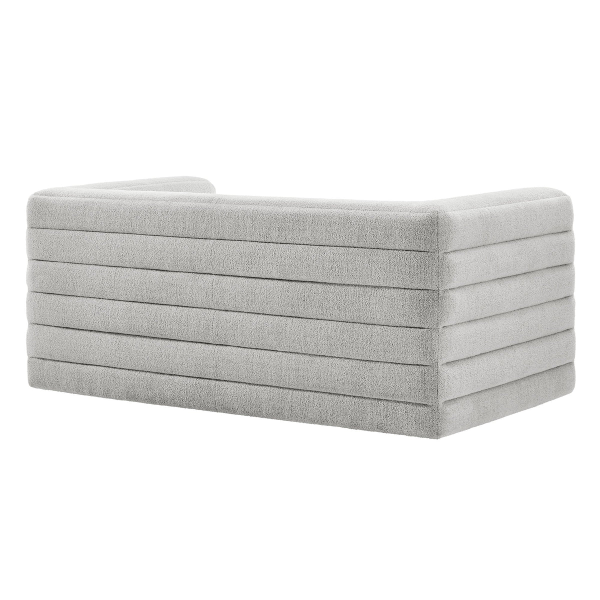 Relle Channel Tufted Boucle Loveseat by Modway in gray boucle, HouseOfZazla living room set on Tampa Home & Garden Store