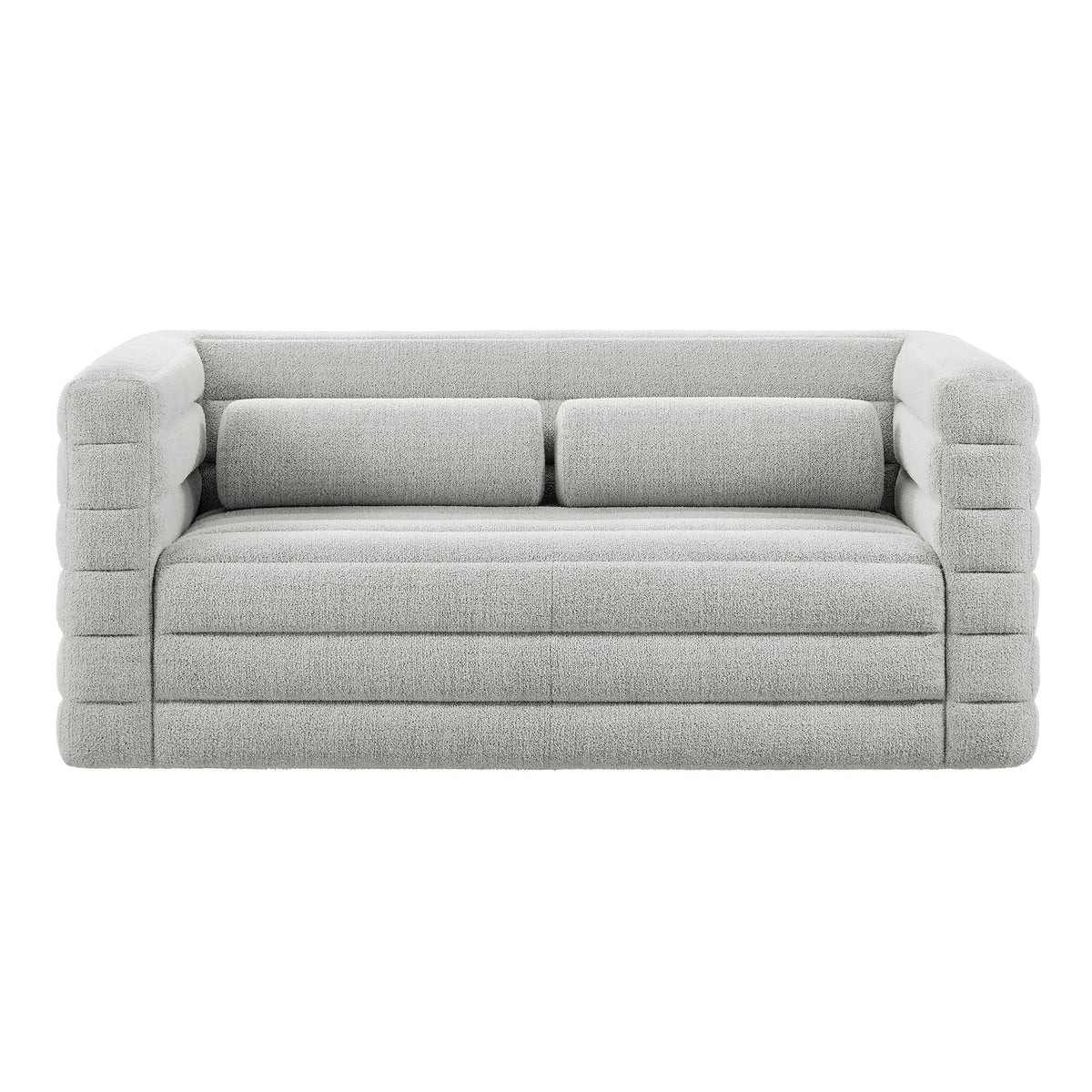 Relle Channel Tufted Boucle Loveseat in light gray boucle with channel tufting by Modway on Tampa Home & Garden Store