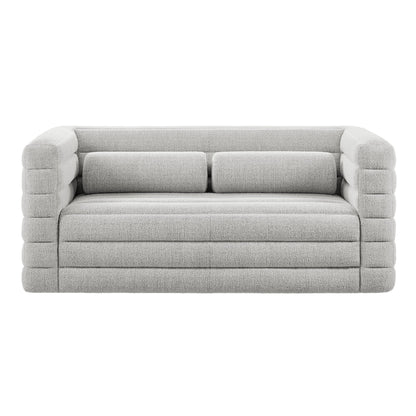 Relle Channel Tufted Boucle Loveseat in light gray boucle with channel tufting by Modway on Tampa Home & Garden Store