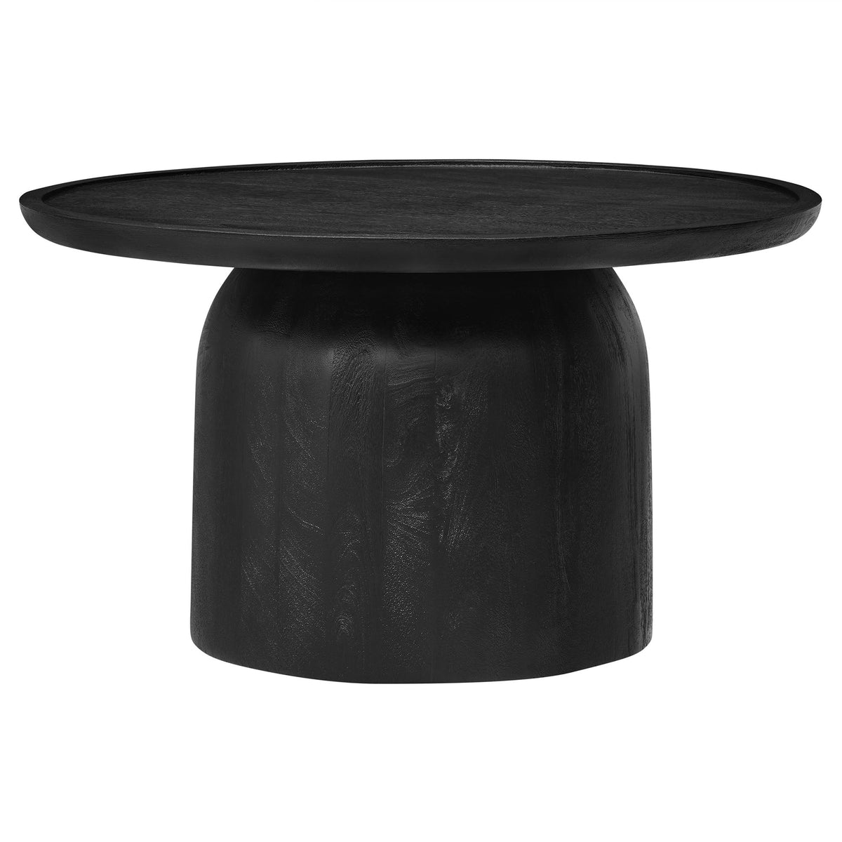 Holloway 30-inch round mango wood coffee table in black finish with pedestal base by Modway on Tampa Home & Garden Store