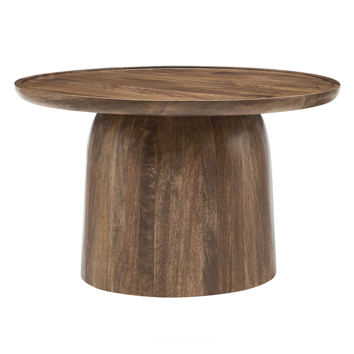 Holloway 30-inch Round Mango Wood Coffee Table by HouseOfZazla with pedestal base on Tampa Home & Garden Store