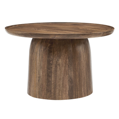Holloway 30-inch Round Mango Wood Coffee Table by HouseOfZazla with pedestal base on Tampa Home & Garden Store