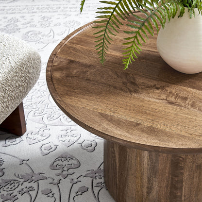 Holloway 30in round mango wood coffee table by Modway with natural wood grain on Tampa Home & Garden Store
