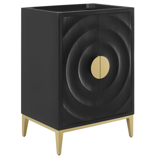 Beau 24in Bathroom Vanity Cabinet black finish with round gold hardware by HouseOfZazla on Tampa Home & Garden Store
