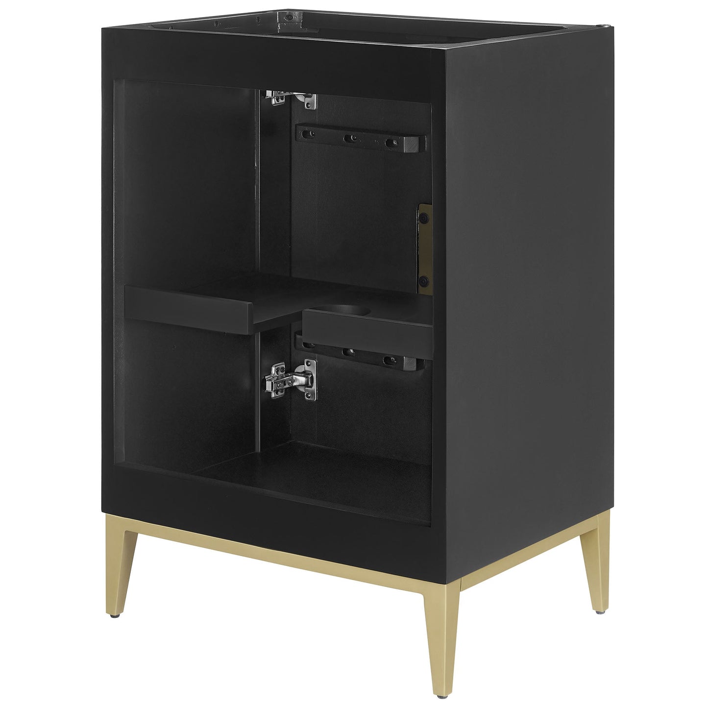 Beau 24in Bathroom Vanity Cabinet in black finish with gold legs HouseOfZazla on Tampa Home & Garden Store