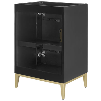 Beau 24in Bathroom Vanity Cabinet in black finish with gold legs HouseOfZazla on Tampa Home & Garden Store