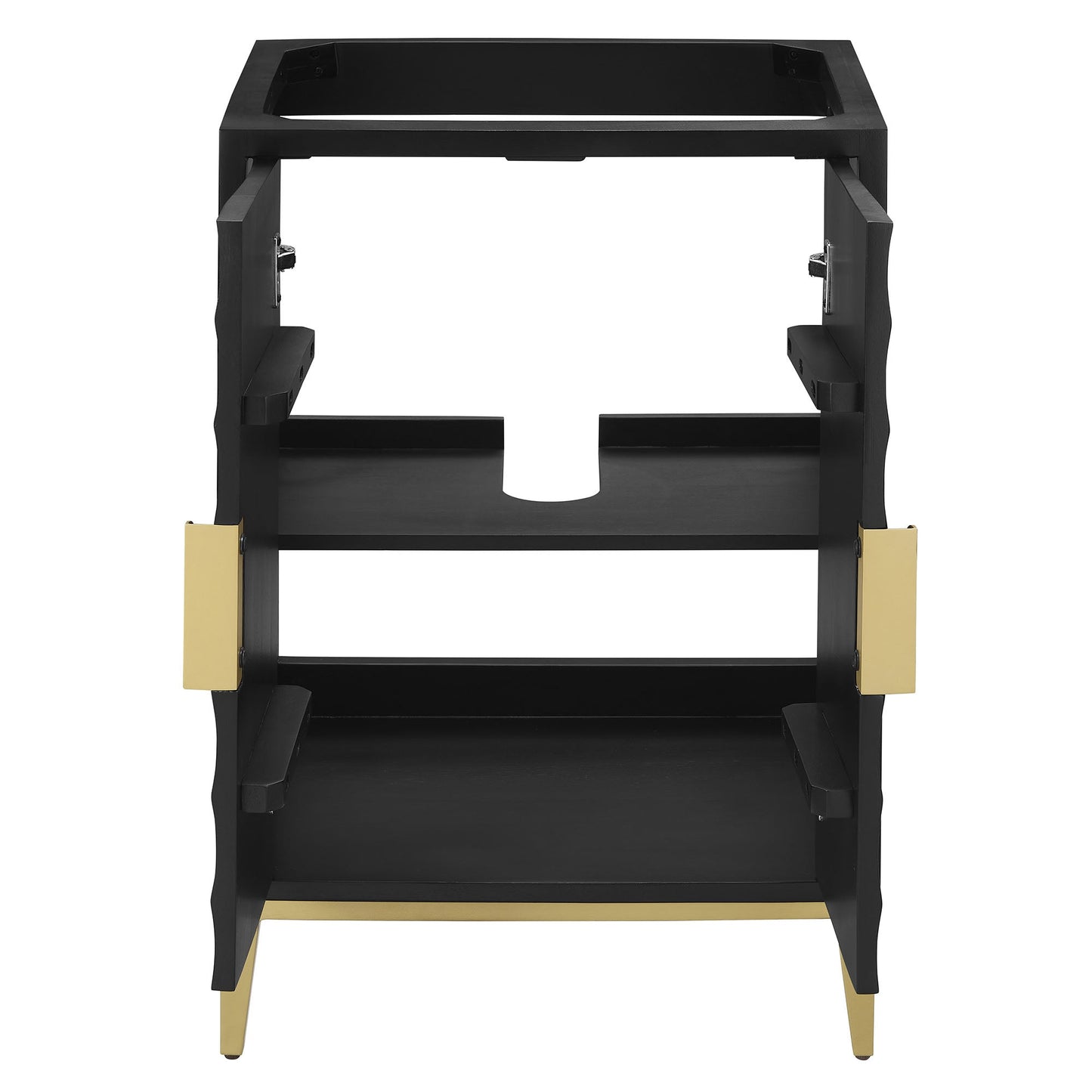 Beau 24in black bathroom vanity cabinet base with gold legs on Tampa Home & Garden Store