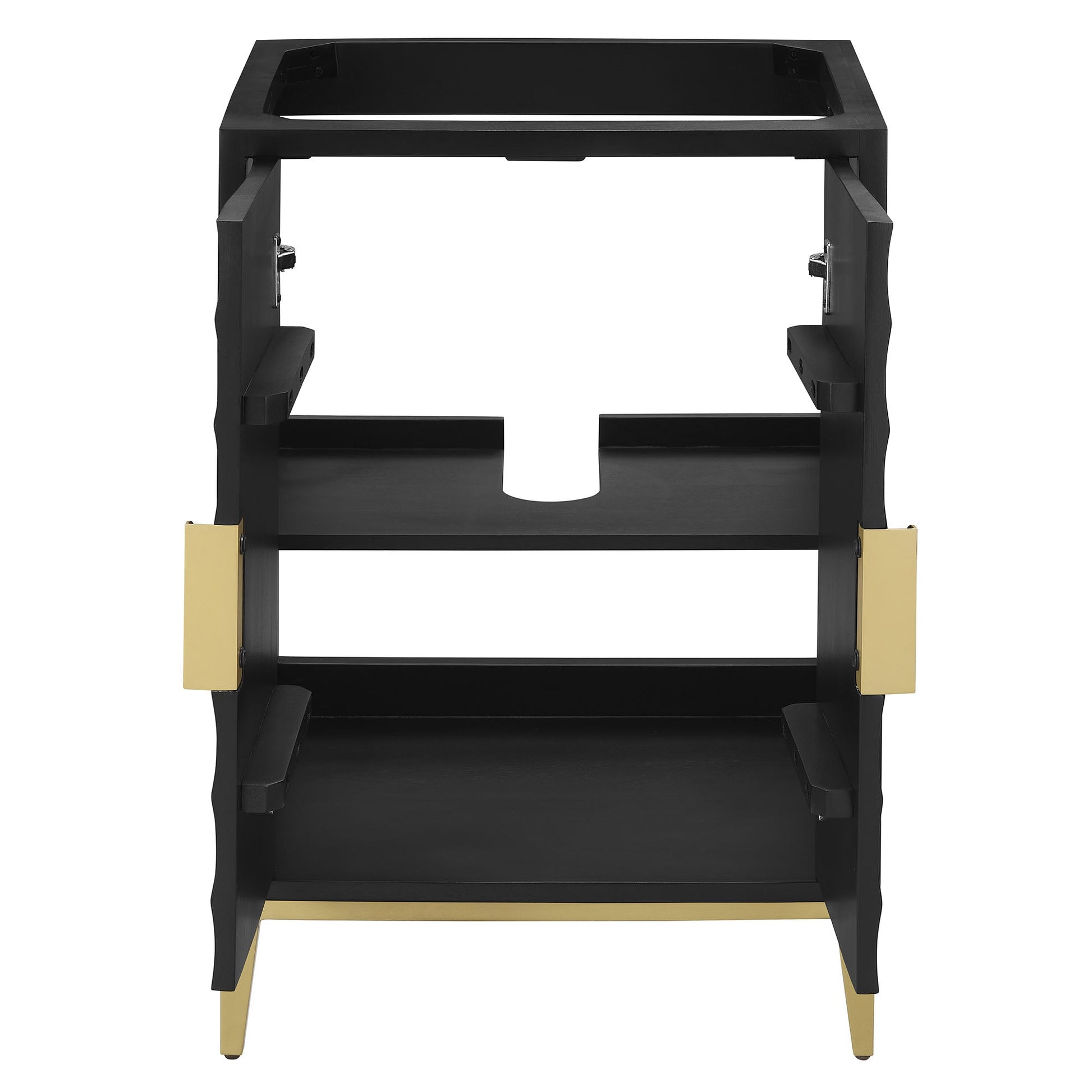 Beau 24in black bathroom vanity cabinet base with gold legs on Tampa Home & Garden Store