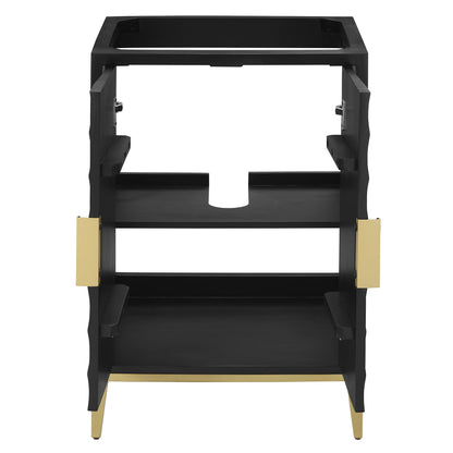 Beau 24in black bathroom vanity cabinet base with gold legs on Tampa Home & Garden Store