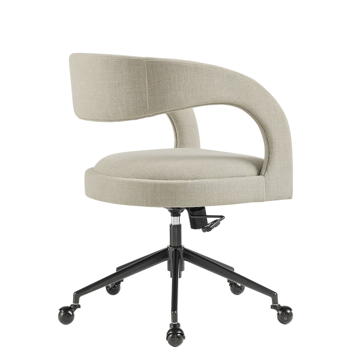 Pinnacle Upholstered Office Chair by Modway beige fabric with curved back, base with casters on Tampa Home & Garden Store