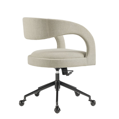 Pinnacle Upholstered Office Chair by Modway beige fabric with curved back, base with casters on Tampa Home & Garden Store