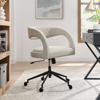 Pinnacle upholstered office chair by Modway in light beige fabric with 5-star base on Tampa Home & Garden Store
