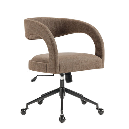Pinnacle Upholstered Office Chair by Modway, brown fabric with curved arms and 5‑star base on Tampa Home & Garden Store