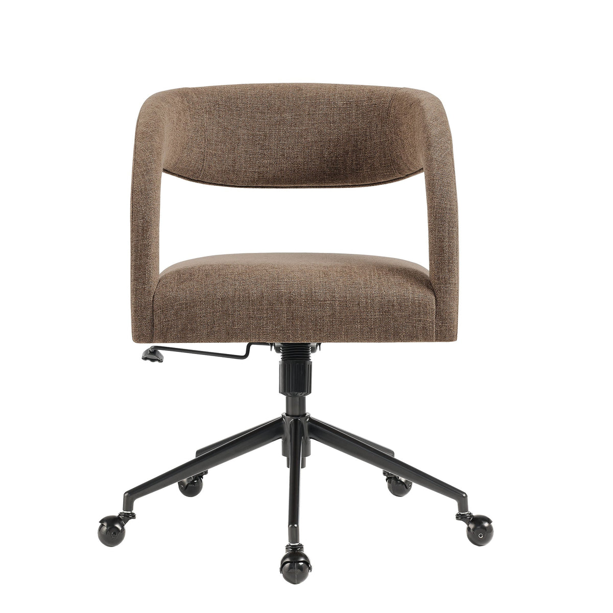 Pinnacle Upholstered Office Chair brown textured fabric with adjustable height and wheels on Tampa Home & Garden Store