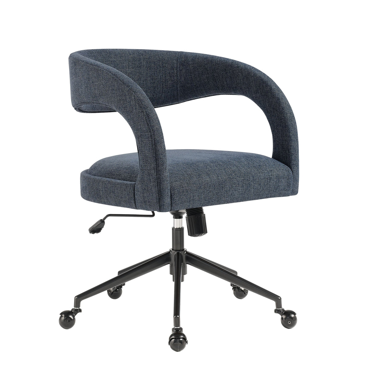 Pinnacle upholstered office chair by Modway, blue fabric with back, wheeled five-star base on Tampa Home & Garden Store