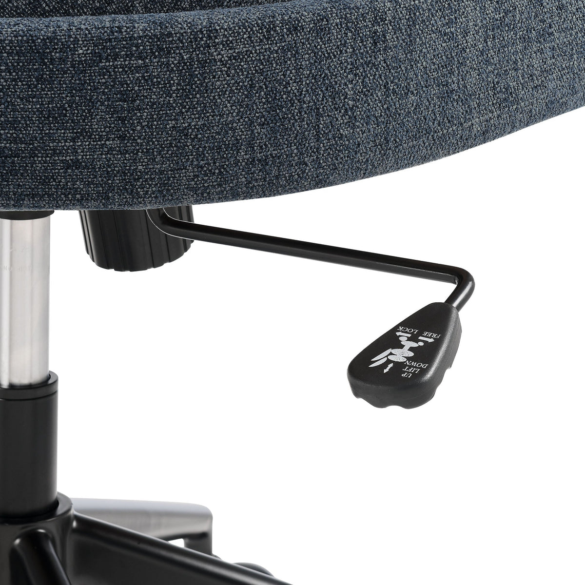 Pinnacle Upholstered Office Chair by Modway, navy fabric, chrome gas lift and black frame on Tampa Home & Garden Store