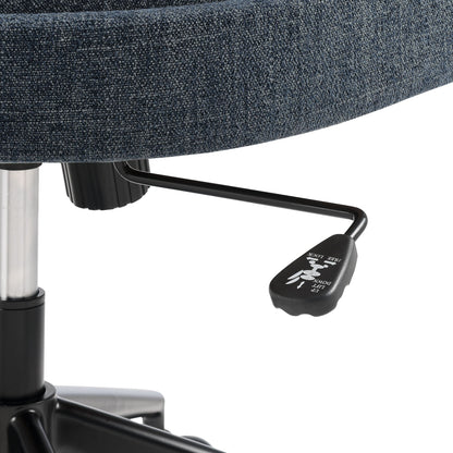 Pinnacle Upholstered Office Chair by Modway, navy fabric, chrome gas lift and black frame on Tampa Home & Garden Store