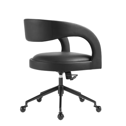 Pinnacle vegan leather office chair black curved back wheeled base HouseOfZazla on Tampa Home & Garden Store
