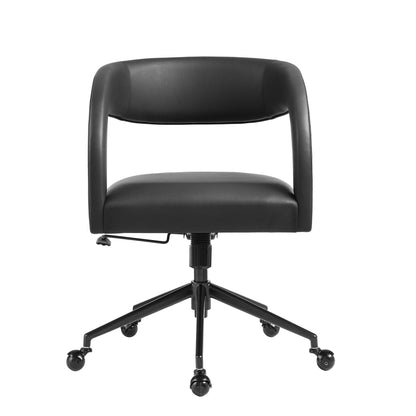 Pinnacle Vegan Leather Office Chair black upholstery, adjustable height, HouseOfZazla on Tampa Home & Garden Store