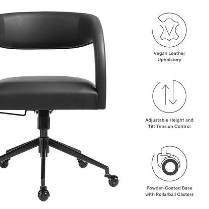 Pinnacle Vegan Leather Office Chair by Modway, adjustable height, powder-coated base on Tampa Home & Garden Store