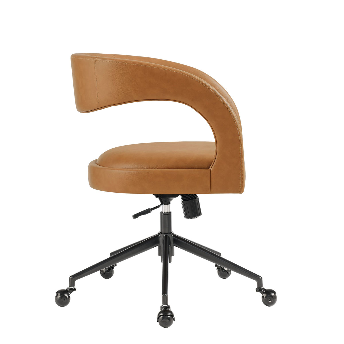 Pinnacle vegan leather office chair in tan with curved back and cushioned seat on Tampa Home & Garden Store