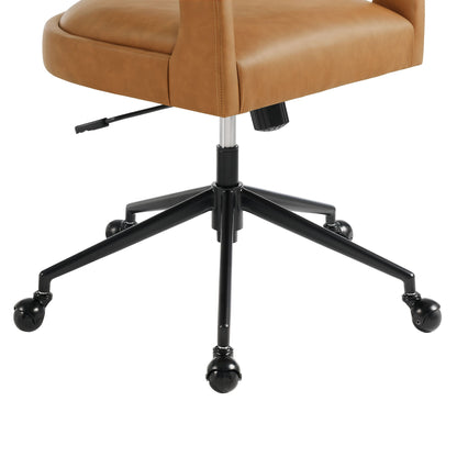 Pinnacle vegan leather office chair by Modway, tan, height adjustable, five-star base on Tampa Home & Garden Store
