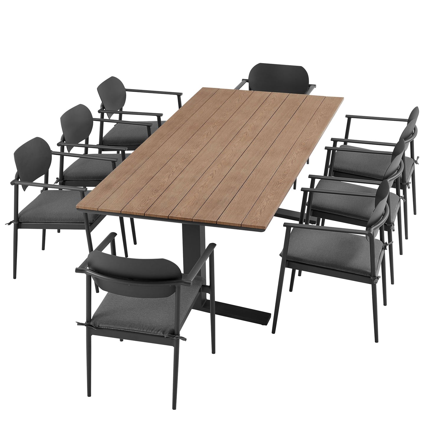 Modway Aeris Nine Piece And Aluminum Dining Set