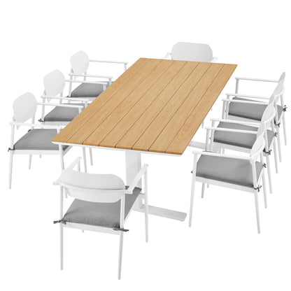 Modway Aeris Nine Piece And Aluminum Dining Set