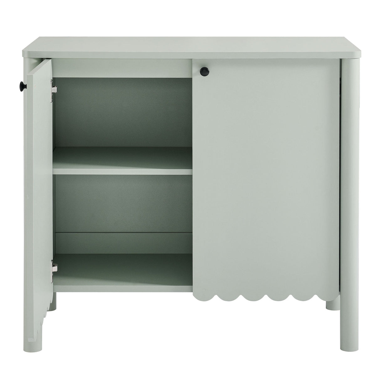 Emmeline 35in 2-Door Scalloped Sideboard Cabinet in sage green with interior shelf by Modway on Tampa Home & Garden Store