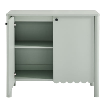 Emmeline 35in 2-Door Scalloped Sideboard Cabinet in sage green with interior shelf by Modway on Tampa Home & Garden Store