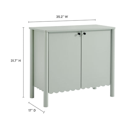 Emmeline 35in 2-Door Scalloped Sideboard Cabinet in pale sage green by HouseOfZazla on Tampa Home & Garden Store