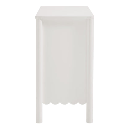 Emmeline 35in white 2-door scalloped sideboard cabinet with rounded legs by Modway on Tampa Home & Garden Store
