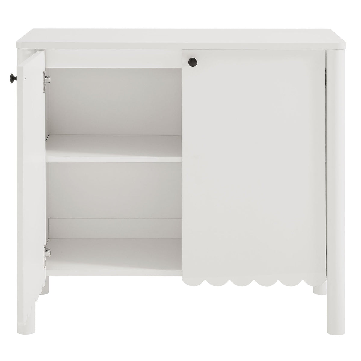 Emmeline 35in white scalloped 2-door sideboard cabinet by HouseOfZazla on Tampa Home & Garden Store