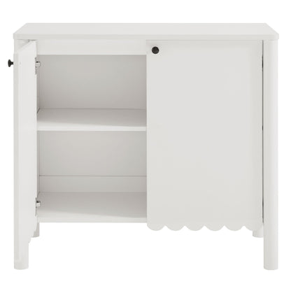 Emmeline 35in white scalloped 2-door sideboard cabinet by HouseOfZazla on Tampa Home & Garden Store