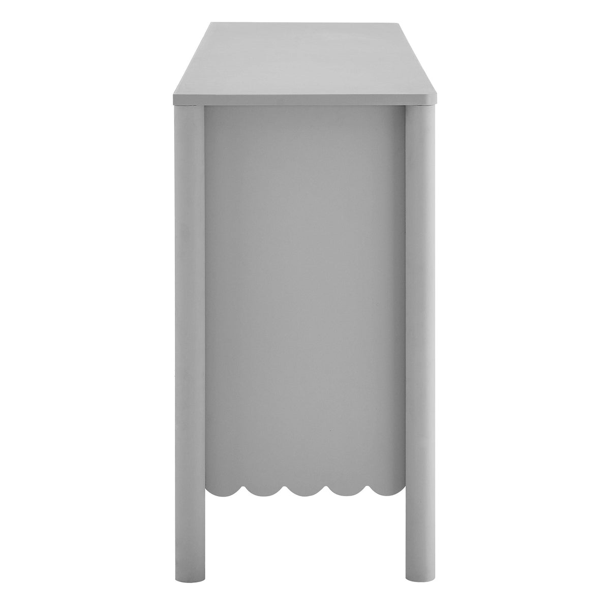 Emmeline 66in 4-Door Scalloped Sideboard Cabinet gray finish by HouseOfZazla on Tampa Home & Garden Store