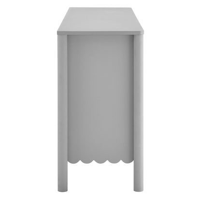 Emmeline 66in 4-Door Scalloped Sideboard Cabinet gray finish by HouseOfZazla on Tampa Home & Garden Store