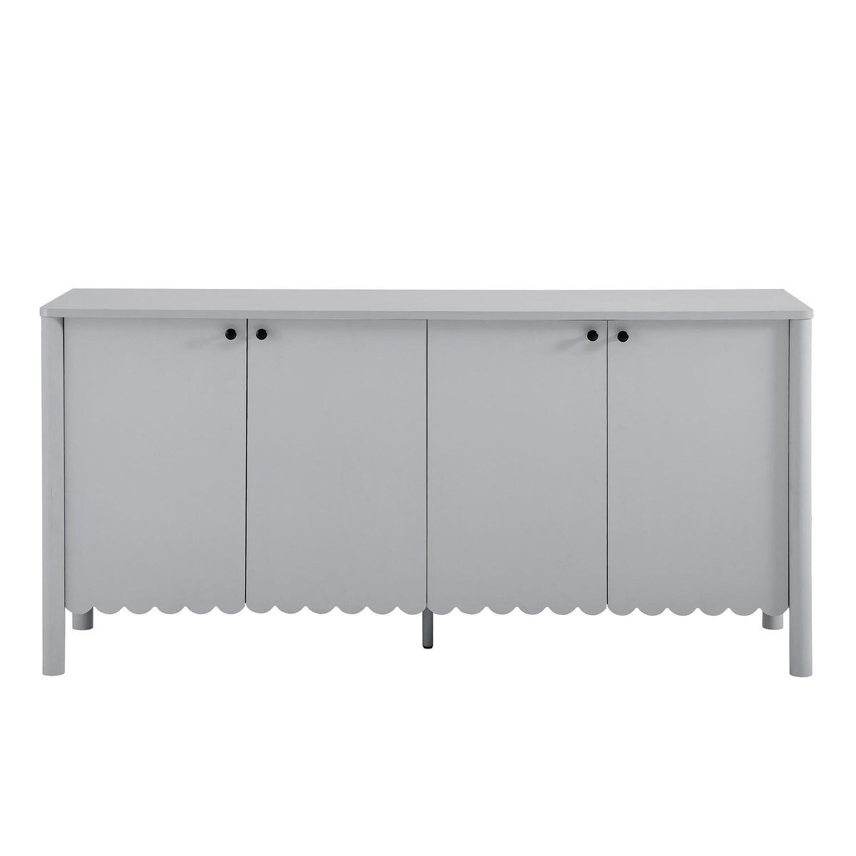 Emmeline 66in 4-door scalloped sideboard cabinet in gray finish on Tampa Home & Garden Store