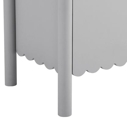 Emmeline 66in 4-Door Scalloped Sideboard Cabinet in grey with scalloped apron on Tampa Home & Garden Store