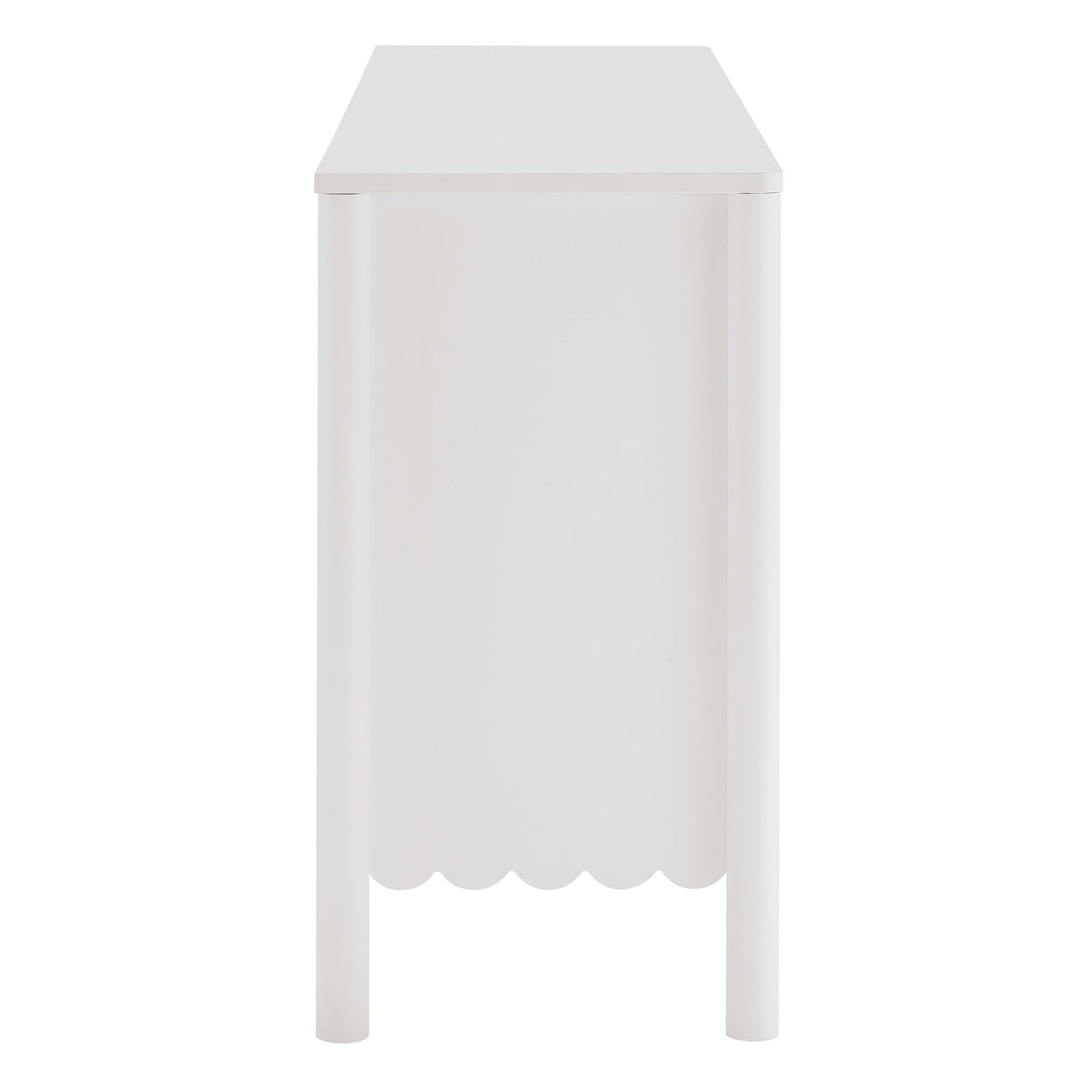 Emmeline 66in 4-Door Scalloped Sideboard Cabinet white finish by HouseOfZazla on Tampa Home & Garden Store