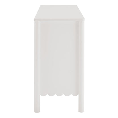 Emmeline 66in 4-Door Scalloped Sideboard Cabinet white finish by HouseOfZazla on Tampa Home & Garden Store