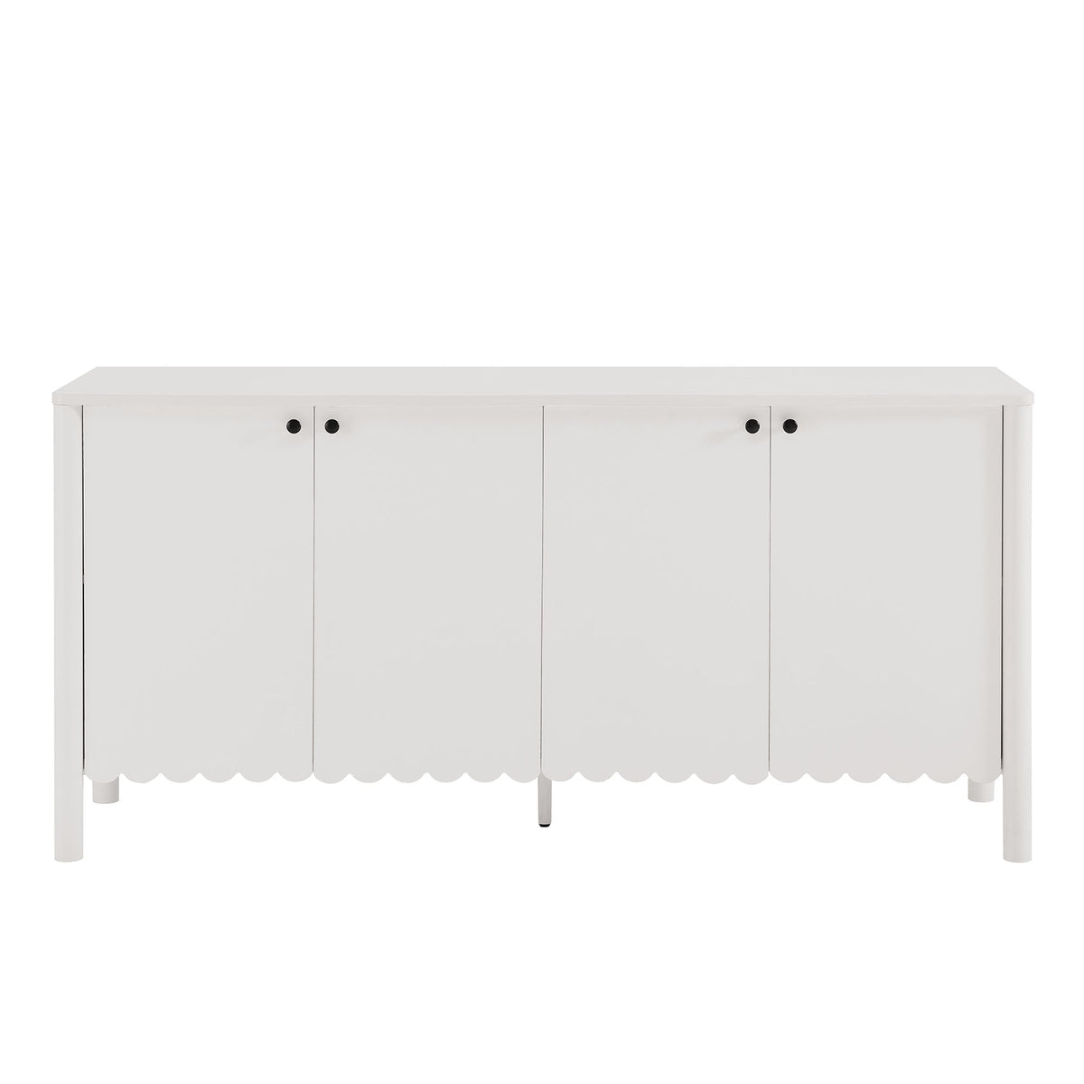 Emmeline scalloped sideboard white with black knobs by HouseOfZazla on Tampa Home & Garden Store
