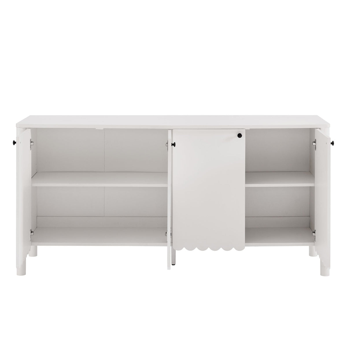 Emmeline 66-inch white 4-door scalloped sideboard cabinet with shelves by HouseOfZazla on Tampa Home & Garden Store